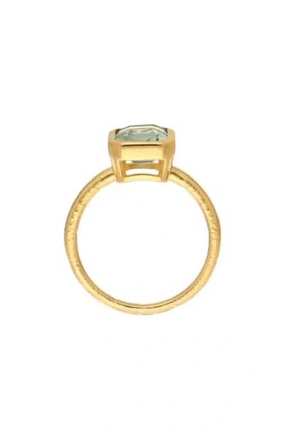 Ys Gems Green Quartz Solitaire Ring