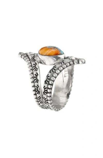 Ys Gems Oyster Copper Turquoise Beaded Ring