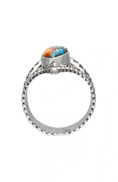 Ys Gems Oyster Copper Turquoise Beaded Ring