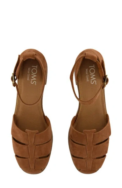 Toms Women's Jaclyn Fisherman Heel Amber Kid Suede In Brown
