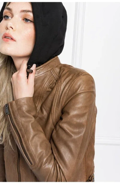 Lamarque Arlette | Leather Biker Jacket In Brown