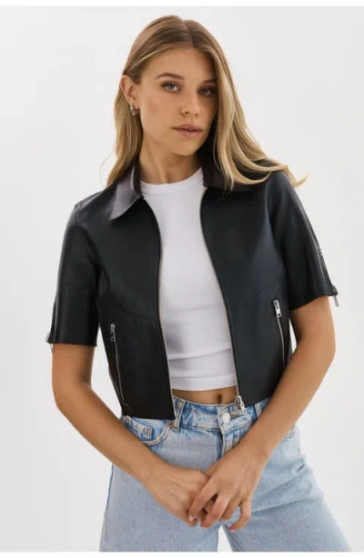 Lamarque Sevana Reversible Short-sleeve Leather Jacket