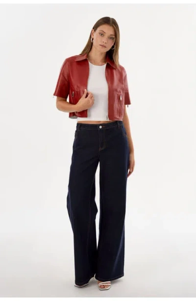 Lamarque Sevana Reversible Leather Jacket In Red