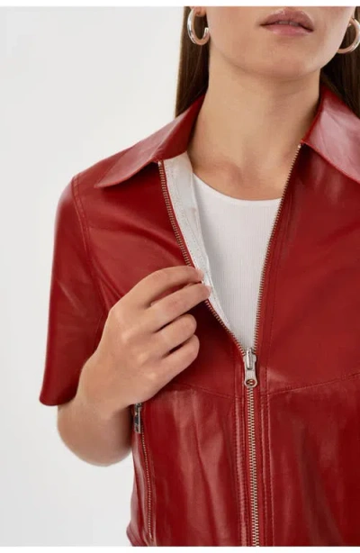 Lamarque Sevana Reversible Leather Jacket In Red