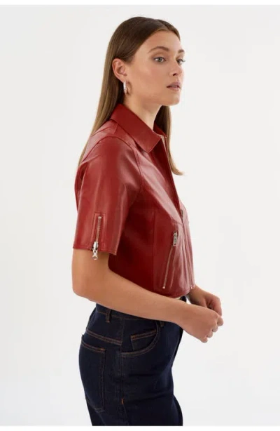Lamarque Sevana Reversible Leather Jacket In Red