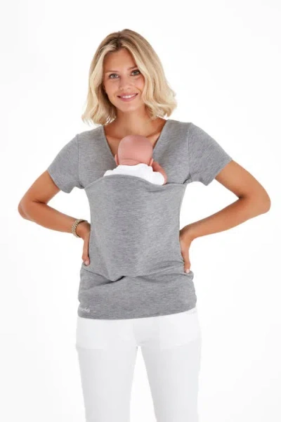 Accouchée Baby Carrier Maternity/nursing Top In Gray