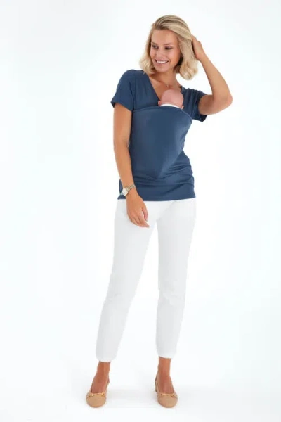 Accouchée Baby Carrier Maternity/nursing Top In Blue