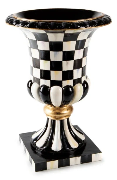 Mackenzie-childs Mackenzie Childs Courtly Check Pedestal Tabletop Urn In Multi