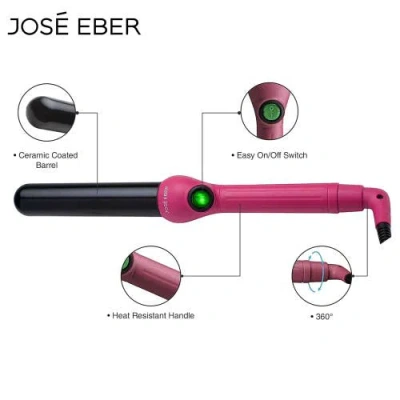 Jose Eber Clipless Curling Iron 1.25" (32mm) Pink, Ceramic Barrel