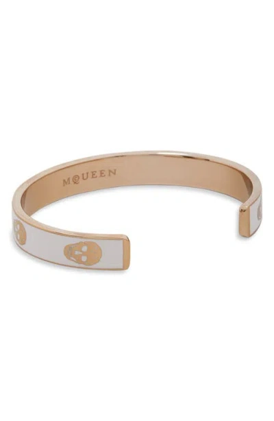 Alexander Mcqueen Mcqueen Thin Skull Enamel Cuff Bracelet