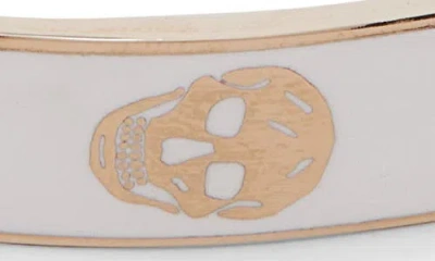 Alexander Mcqueen Mcqueen Thin Skull Enamel Cuff Bracelet
