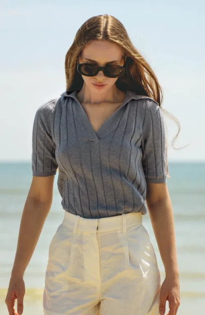 Italic Elise Featherlight Polo In Gray