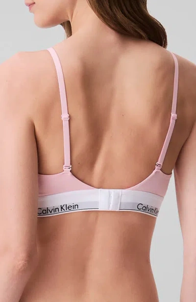 Calvin Klein Modern Cotton Collection Lightly Lined Cotton Blend Triangle Bralette In Pink
