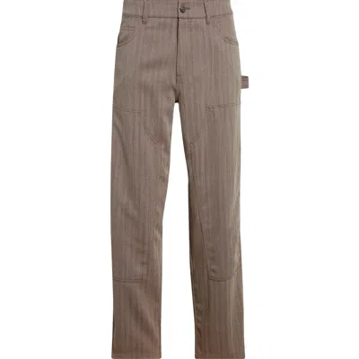 Golden Goose Journey Virgin Wool Blend Herringbone Painter Pants In Brown