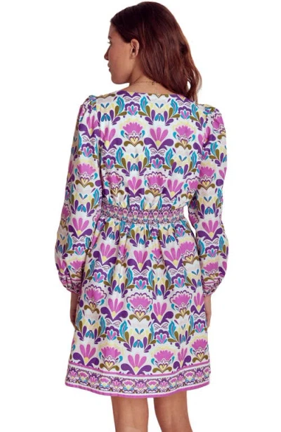 Boden Mya Print Long Sleeve Cotton Dress