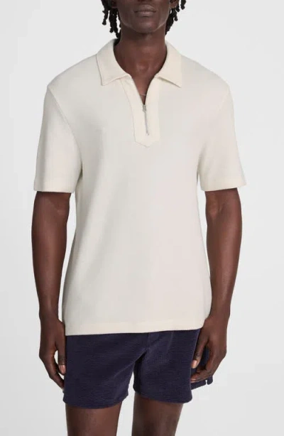 Madewell Heathered Three-button Sweater Polo In White