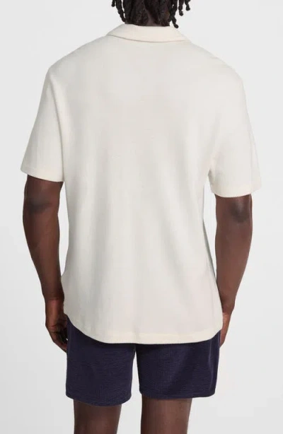 Madewell Heathered Three-button Sweater Polo In White