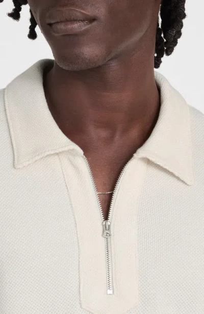Madewell Heathered Three-button Sweater Polo In White