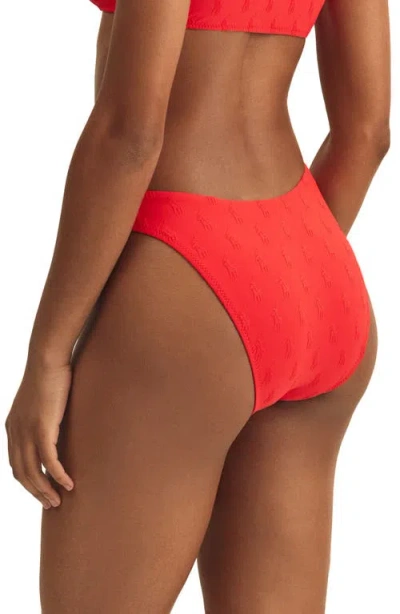 Polo Ralph Lauren High Leg Scoop Front Logo Jacquard Bikini Bottoms