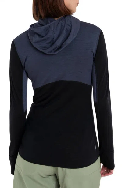 Icebreaker Tencel & Merino 200 Realfleece Descender Zip Hoodie In Blue