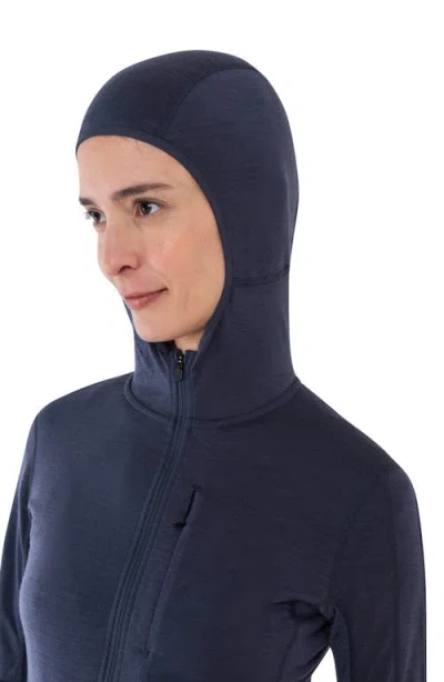 Icebreaker Tencel & Merino 200 Realfleece Descender Zip Hoodie In Blue