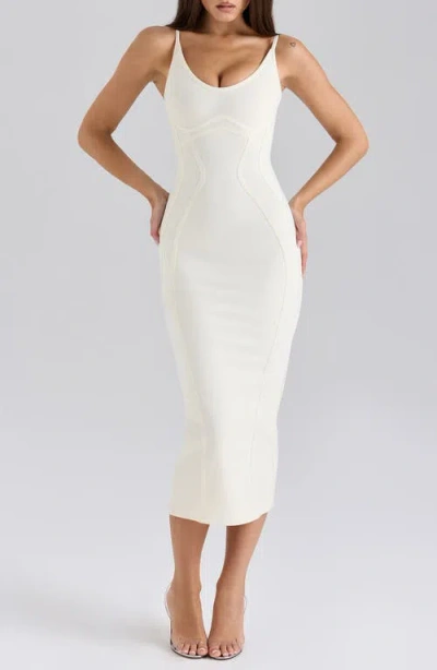 House Of Cb The Hourglass Bandage Midi Dress In White | ModeSens