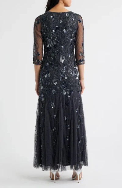 Pisarro Nights Beaded Floral Gown