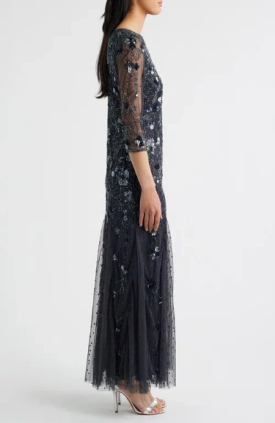 Pisarro Nights Beaded Floral Gown