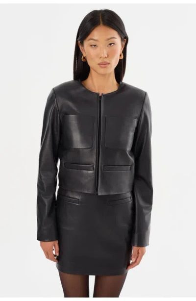 Lamarque Linette Leather Jacket In Black