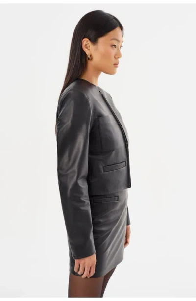 Lamarque Linette Leather Jacket In Black