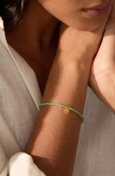 Satya Jewelry Emerald Lotus May Birthstone Bracelet
