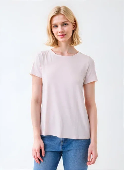 Majestic Filatures Soft Touch Short Sleeve T-shirt With Pleated Back In Pink