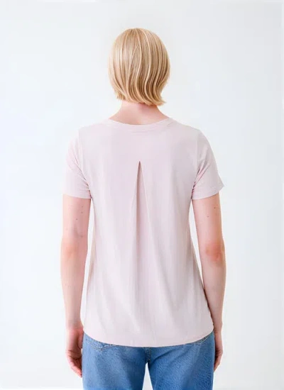 Majestic Filatures Soft Touch Short Sleeve T-shirt With Pleated Back In Pink