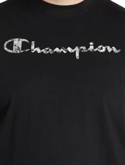 Champion Big & Tall Crackle Tonal Script T-shirt In Black