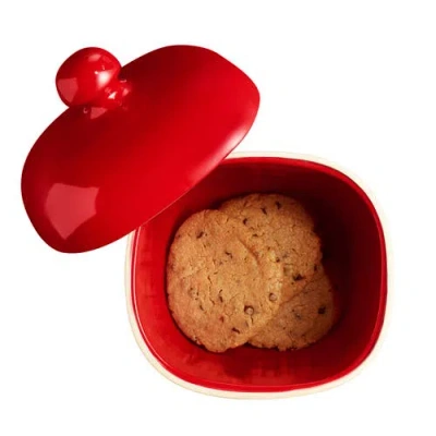 Emile Henry Cookie Jar In Red