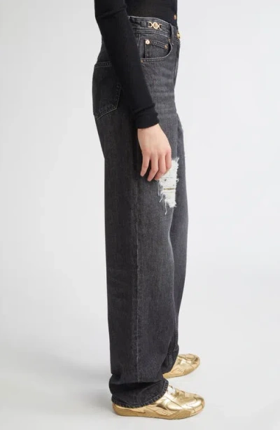 Versace Denim Pants Clothing In Black