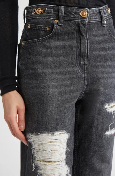 Versace Denim Pants Clothing In Black