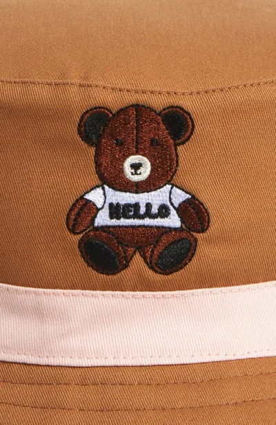 Mimish Kids' Reversible Bucket Hat In Brown