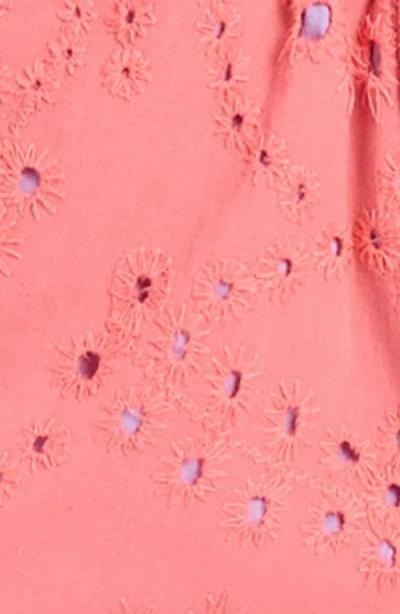 Splendid Poppy Embroidered Cotton Romper In Pink