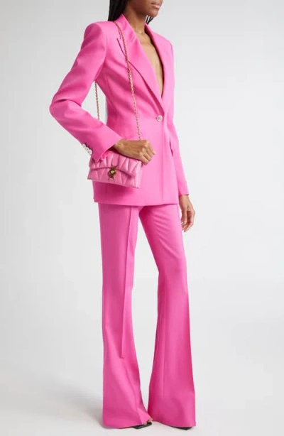 Versace Stretch Wool Gabardine Single Breasted Blazer In Pink