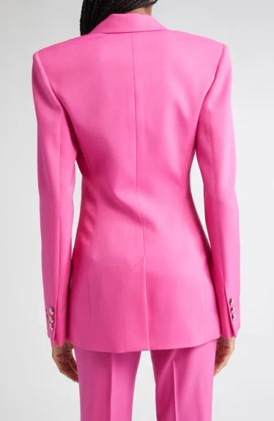 Versace Stretch Wool Gabardine Single Breasted Blazer In Pink