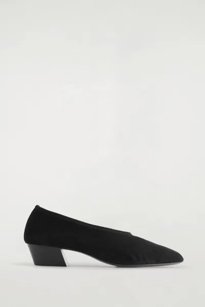 Cos Suede Heeled Ballerinas