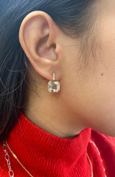 Goshwara Gossip Asscher-cut Semiprecious Stone & Diamond Drop Earrings