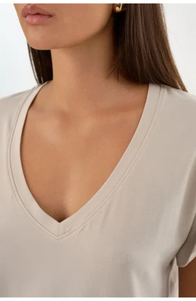 Lamarque Nerea | Jersey V Neck Tee In Neutral
