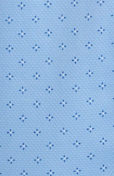 Mizzen + Main Mizzen+main Halyard Trim Fit Geo Print Short Sleeve Performance Button-up Shirt In Blue