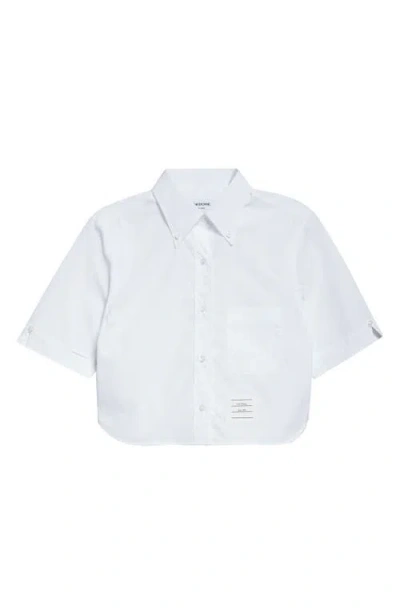 Thom Browne Shirt Short Sleeve Collar Button-down In Green