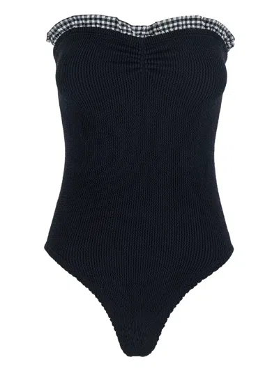 Hunza G Dolly Strapless Seersucker One-piece Swimsuit
