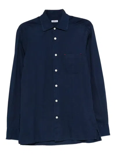 Kiton Long Sleeve Button Down Shirt In Blue