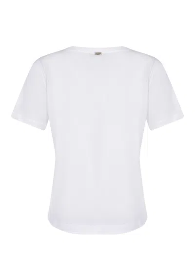 Herno T-shirt With Side Slits Button Details In White