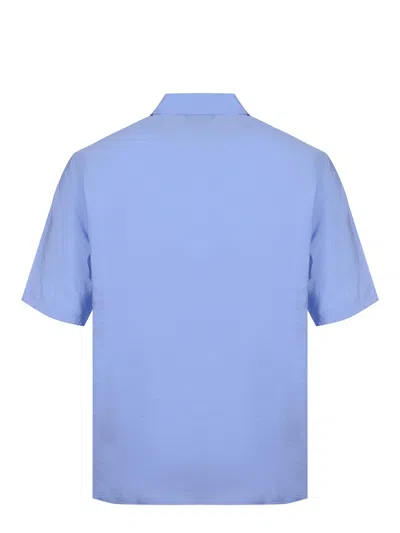 Family First Shirt Made Of Cupro. In Blue